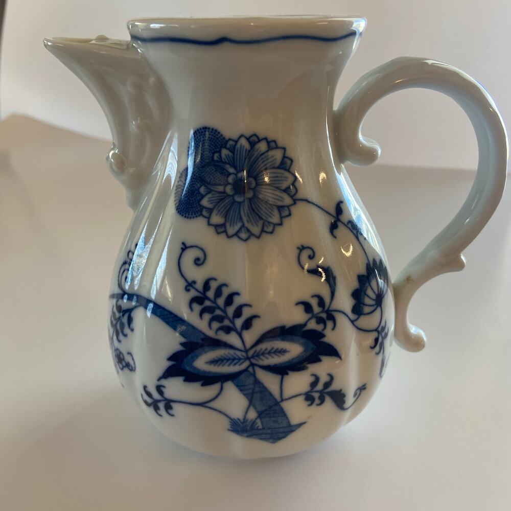 Blue Danube Pitcher No Lid Small Chip Inside Rim Displays Well Vintage Banner - Picture 12 of 16